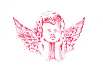 Contemplative Red Cherub