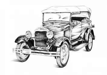 Elegant Classic Car Drawing