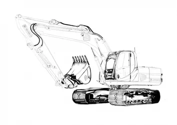 Excavator Line Drawing