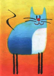 Happy Blue Cat