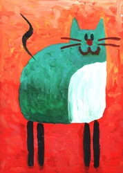 Happy Green Cat