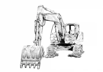 Heavy Excavator Sketch