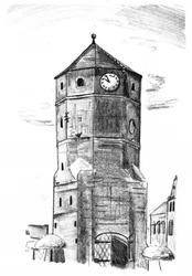 Historic Clock Tower Sketch