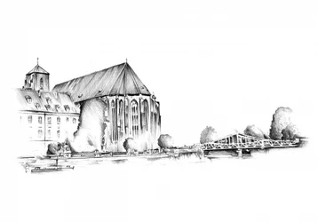Historic Riverfront City Sketch