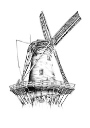 Historic Windmill Drawing