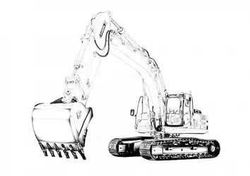 Industrial Excavator Sketch