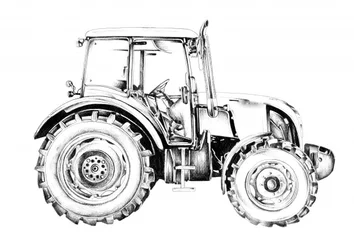 Modern Tractor Sketch