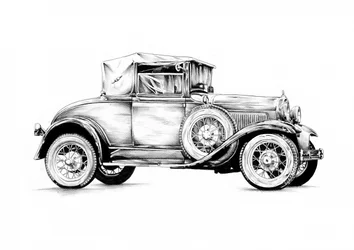 Vintage Coupe Drawing
