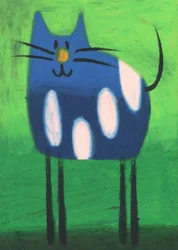 Whimsical Blue Cat