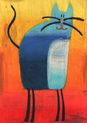 Whimsical Blue Cat