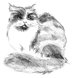 Whimsical Fluffy Cat Portrait