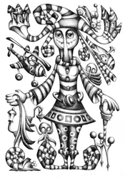 Whimsical Striped Character