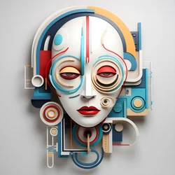 A 3D Sculpture of a Beautiful Human Face 1
