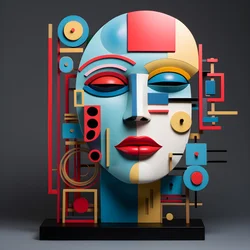 A 3D sculpture of a beautiful human face