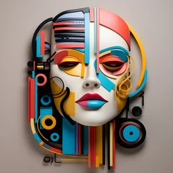 A 3D sculpture of a beautiful human face