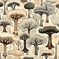 Tree Trunk Sections, Boho Clipart, Boho Drawing Pattern, Boho Trunk 4
