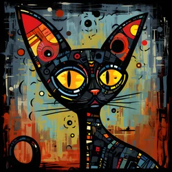 Cartoon Whimsical Sphinx Cat