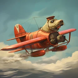 A Walrus Flying an Airplane 2