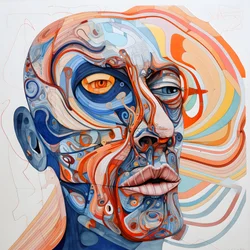 Face, Spiral for Eyes and a Bird for the Nose
