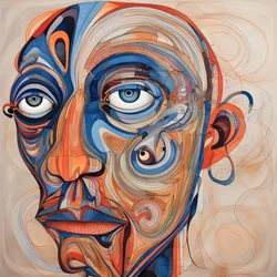 Face, Spiral for Eyes and a Bird for the Nose 1