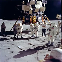 Group of People with TV Camera Showing the Fake Apollo 11 Project 1