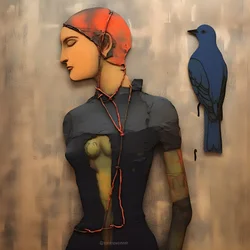 Wooden Doll and Bird 2