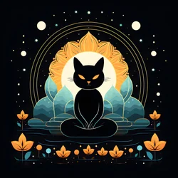 Cat Meditating on a Lotus Flower 3