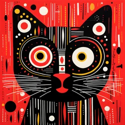Cat in Black and Red Stripes 3