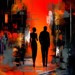 Man in Red, Woman in Orange and Black 3