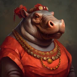 Portrait of an Old Republican Female Hippopotamus 2