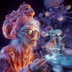 Super-Resolution Electron Microscope Shot of Woman in the Artistic Style of David LaChapelle 2