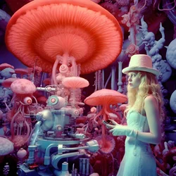 Super-Resolution Electron Microscope Shot of Woman in the Artistic Style of David LaChapelle 4