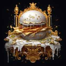 A white marble burger