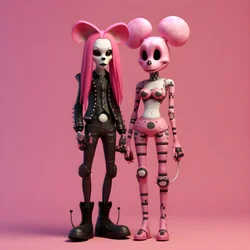 Nightmare Before Christmas Punk Pink Minnie and Mickey Mouse 2