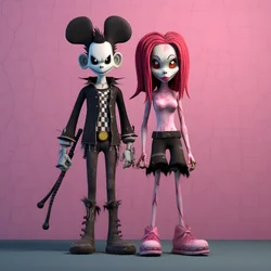 Nightmare Before Christmas Punk Pink Minnie and Mickey Mouse 4