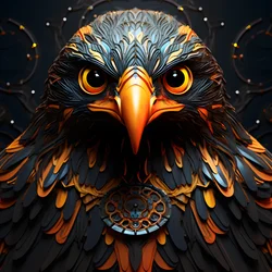 Intricately Decorated Symmetrical Hexagonal Celtic Knots of Illuminated Fiber Optic Liquid Metal, Surrounded by Hexagonal Amber Gemstones 1