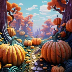 Colorful Pumpkins in 3D 2