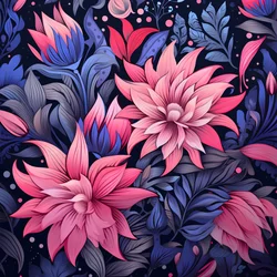 A Bouquet of Flowers in Pink and Blue 1