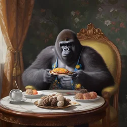 A Gorilla Eating 3