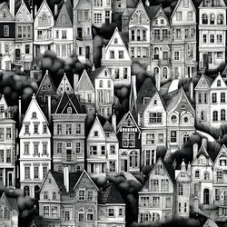 A Black and White Picture of Houses 3