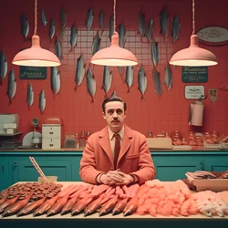 A Surreal Image of a Polish Fishmonger from the 1950s 2