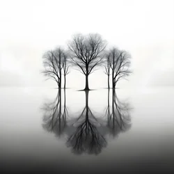 Black and White Photos of Trees on the Water 1