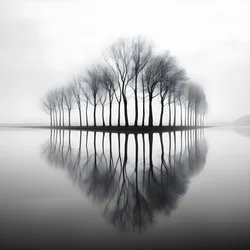 Black and White Photos of Trees on the Water 3