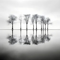 Black and White Photos of Trees on the Water 4