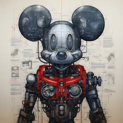 Technical Drawings of Cyberpunk Mickey Mouse 1