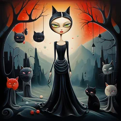 Crazy Cat Woman in a Dress 2