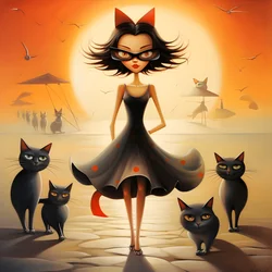 Crazy Cat Woman in a Dress 3