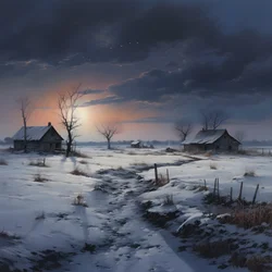 Snowy Landscape. A Mediaeval Farm 3
