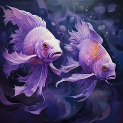 two purple fish 2