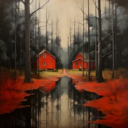 Two Red Houses in the Forest 2